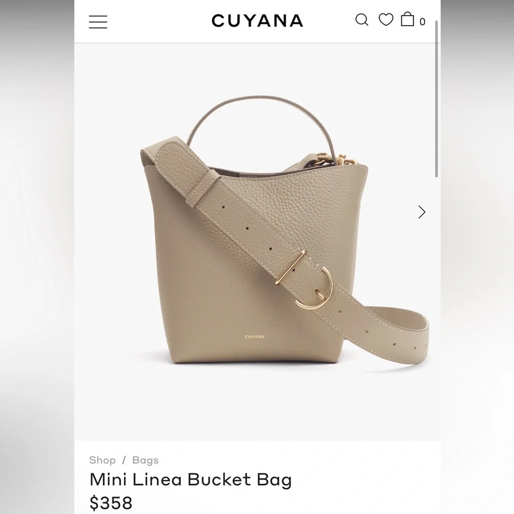 Cuyana Beige Mini Linea Bucket Bag - Picture 1 of 16